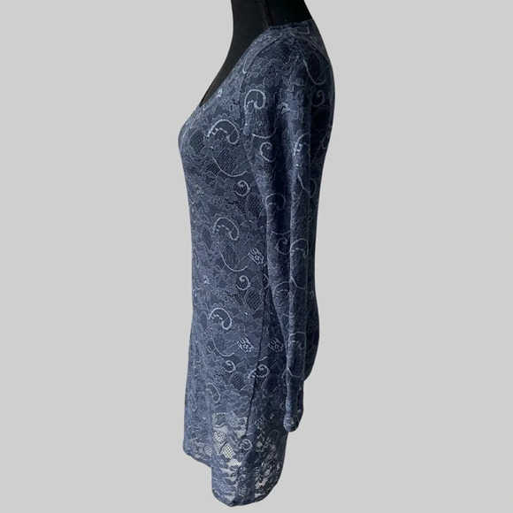 Aritzia Talula Navy Lace Semi Sheer Mini Dress - Picture 2 of 14